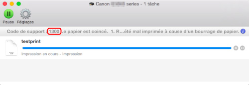 figure : Écran de message d'erreur